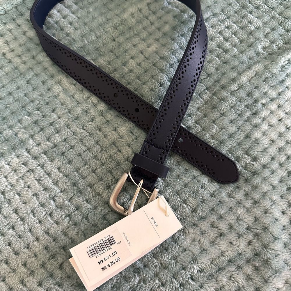 NWT Janie and Jack Black Perforated Belt